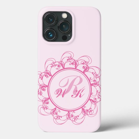 Pink Extravagant Monogram iPhone Case (Rückseite)