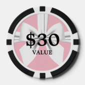 Pink Extravagant Tiffany Pearls Baby Showspiele Pokerchips (Vorderseite)