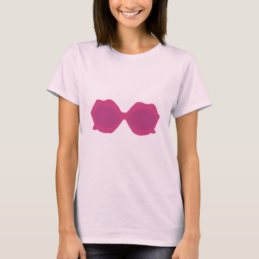 Pink Extravagante Sonnenbrille T-Shirt (Vorderseite)