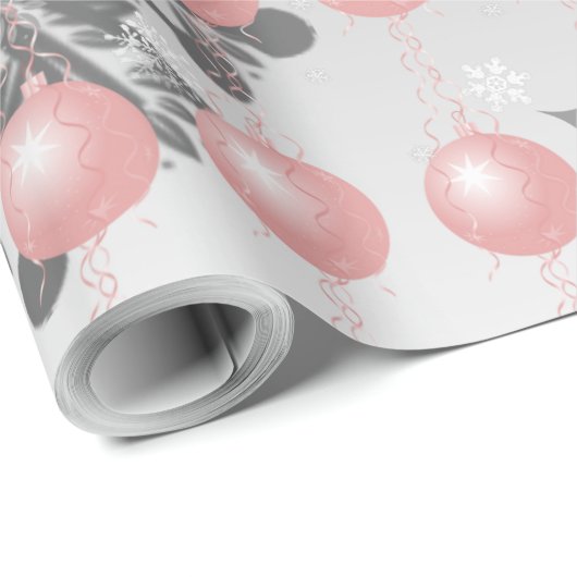 Pink Extravagante Weihnachtsschmuckpapier Geschenkpapier (Rolleneckpunkt)