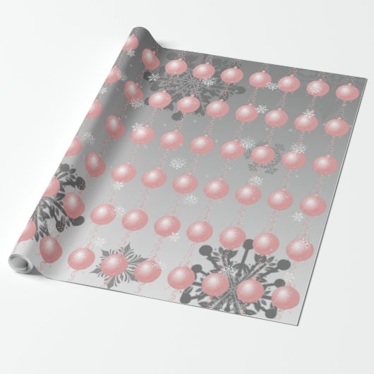 Pink Extravagante Weihnachtsschmuckpapier Geschenkpapier (Ungerollt)