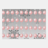 Pink Extravagante Weihnachtsschmuckpapier Geschenkpapier Set (Vorderseite)