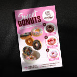 Pink Eye Catching Donut Bäckerei Shop Süße Leckere Flyer<br><div class="desc">Sie suchen die perfekte Art, Ihre köstlichen Donuts zu werben? Diese lebendige Vorlage für den Flyer ist die Antwort! Mit einem spielerischen Design mit bunten Donuts ist es garantiert, das Auge potenzieller Kunden zu erfassen. Mit Leichtigkeit anpassen - Fügen Sie die Markendarstellung, Kontaktdaten und verführerische Beschreibungen Ihrer Donut-Sorten hinzu. Ideal...</div>