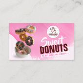 Pink Eye Catching Donut Bäckerei Shop Süße Leckere Visitenkarte (Vorderseite)