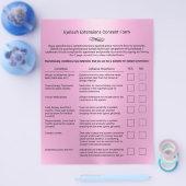 Pink Eyelash Extension Salon Haftungsbefreiung Flyer (Einzeln)