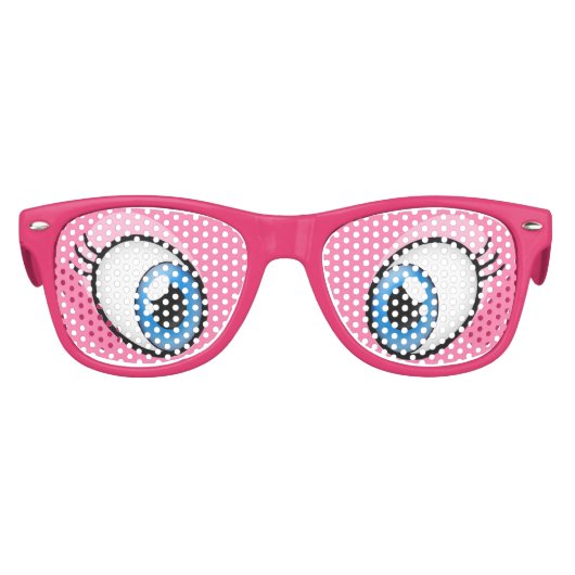 Pink Eyes Cartoon Girl's Party Kostümbrille Partybrille (Vorderseite)