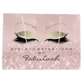 Pink Eyes Lashes Blush Makeup Glitzer Branding Große Geschenktüte (Rückseite)