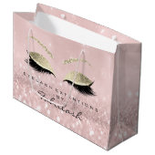 Pink Eyes Lashes Blush Makeup Glitzer Branding Große Geschenktüte (Vorderseite Schrägansicht)