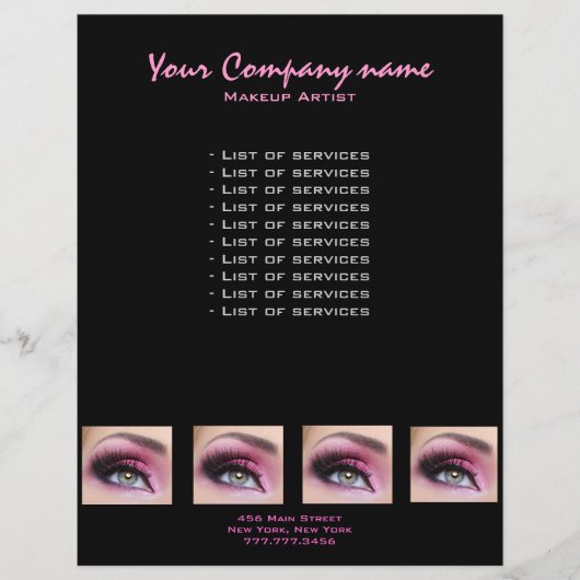 Pink Eyeshadow Long Lashes Wimpern Wimpernschlag W Flyer (Vorne)