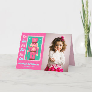 Pink Fa La Nutcracker Weihnachtsfest Foto Feiertagskarte