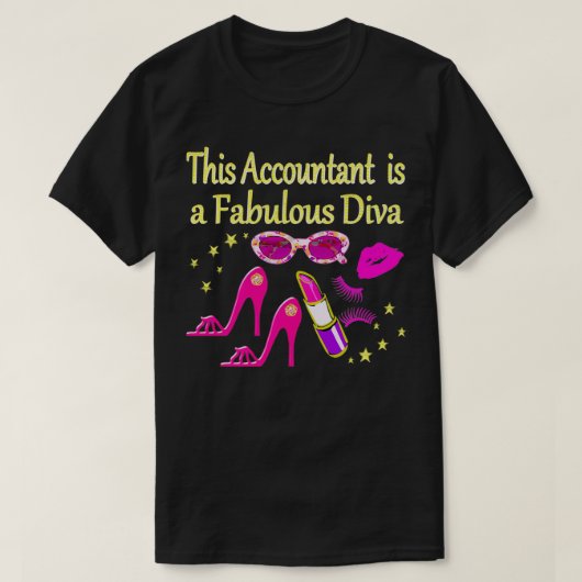 PINK FABULOUS ACCOUNTANT DIVA DESIGN T-Shirt (Design vorne)