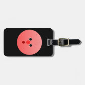 Pink Face Gepäckanhänger mit Lederband (Vorderseite horizontal)