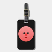 Pink Face Gepäckanhänger mit Lederband (Vorderseite vertikal)