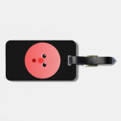 Pink Face Gepäckanhänger mit Lederband (Rückseite horizontal)
