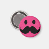 Pink Face Mustache Mustache Stache Magnet (Vorderseite/Rückseite)