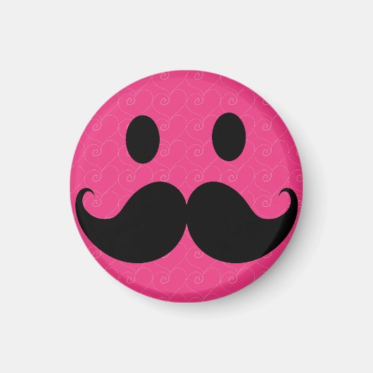 Pink Face Mustache Mustache Stache Magnet (Vorne)