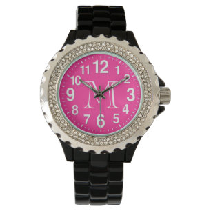 Pink Face Watches für Frauen mit großer Anzahl Armbanduhr