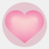 Pink Fade Heart Runder Aufkleber (Vorderseite)