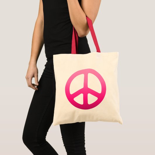 Pink Fade Peace Sign Tragetasche (Vorderseite (Produkt))