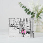 Pink Fahrrad Postkarte (Stehend Vorderseite)