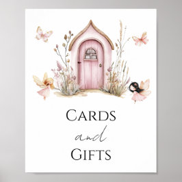 Pink Fairies Baby in Blütenduschkarten und Geschen Poster