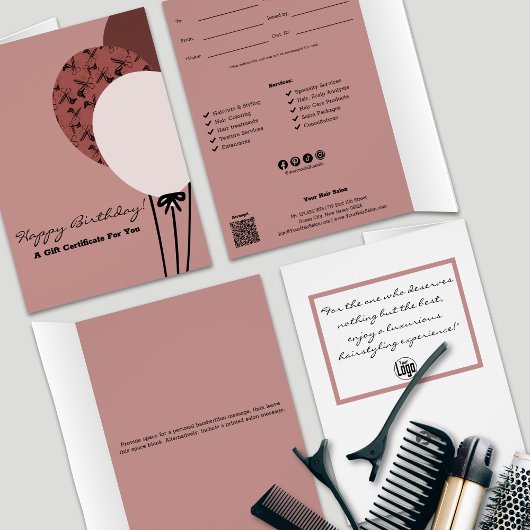 Pink Fairstylist Happy Birthday Geschenkgutschein