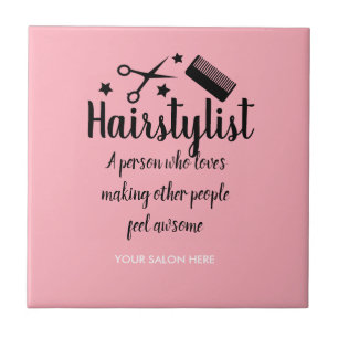 Pink Fairstylist Zitat Funny Friseur Stars Fliese