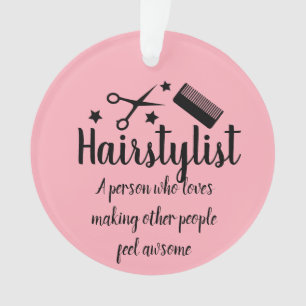 Pink Fairstylist Zitat Funny Friseur Stars Ornament