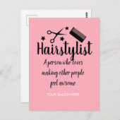 Pink Fairstylist Zitat Funny Friseur Stars Postkarte (Vorne/Hinten)