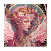 Pink Fairy Angel Fantasy Art Fliese (Vorderseite)