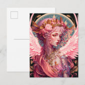 Pink Fairy Angel Fantasy Art Postkarte (Vorne/Hinten)