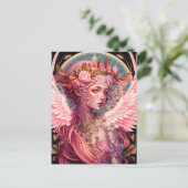 Pink Fairy Angel Fantasy Art Postkarte (Stehend Vorderseite)