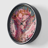 Pink Fairy Angel Fantasy Art Uhr (Winkel)