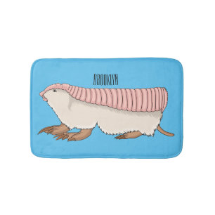 Pink fairy armadillo cartoon illustration badematte
