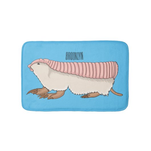 Pink fairy armadillo cartoon illustration badematte (Vorderseite)