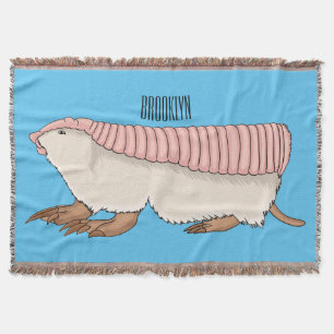 Pink fairy armadillo cartoon illustration decke