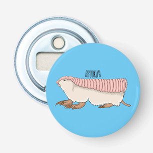 Pink fairy armadillo cartoon illustration flaschenöffner