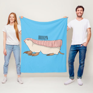 Pink fairy armadillo cartoon illustration fleecedecke