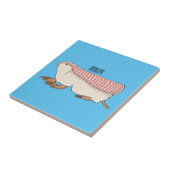 Pink fairy armadillo cartoon illustration fliese (Seite)
