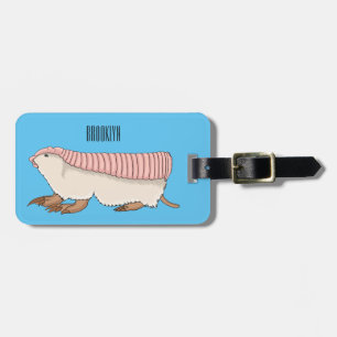 Pink fairy armadillo cartoon illustration gepäckanhänger