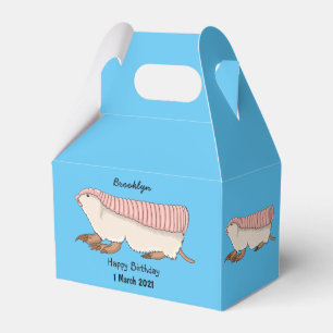 Pink fairy armadillo cartoon illustration geschenkschachtel