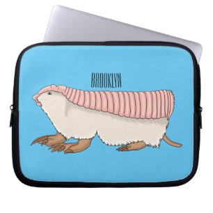Pink fairy armadillo cartoon illustration laptopschutzhülle