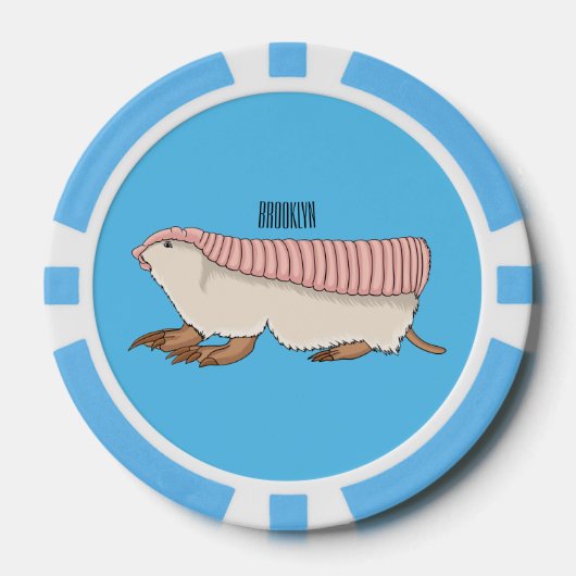 Pink fairy armadillo cartoon illustration pokerchips (Vorderseite)