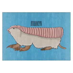 Pink fairy armadillo cartoon illustration schneidebrett