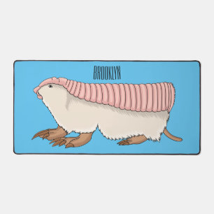 Pink fairy armadillo cartoon illustration schreibtischunterlage