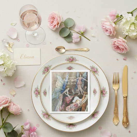 Pink Fairy Baby Blessing Baby Dusche Serviette