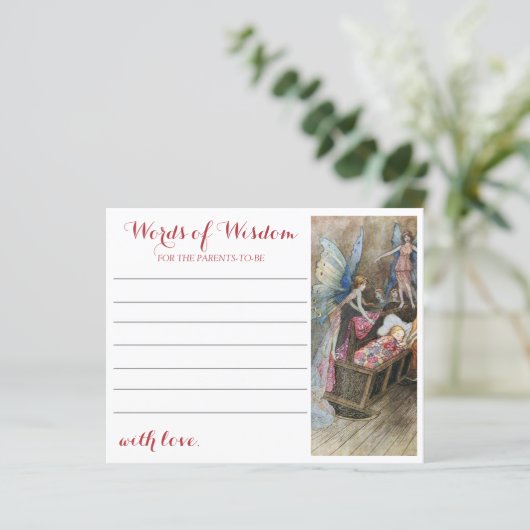 Pink Fairy Baby Blessing Baby Showcard (Stehend Vorderseite)