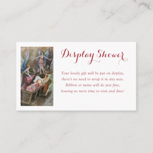 Pink Fairy Baby Blessing Display Dusche Begleitkarte (Vorderseite)