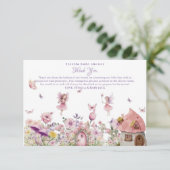 Pink Fairy Baby Dusche Danke Karte (Stehend Vorderseite)