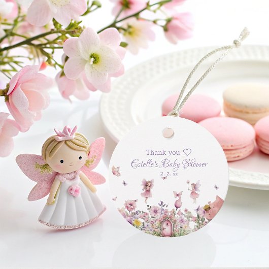 Pink Fairy Baby Dusche Gefallen Tag Geschenkanhänger
